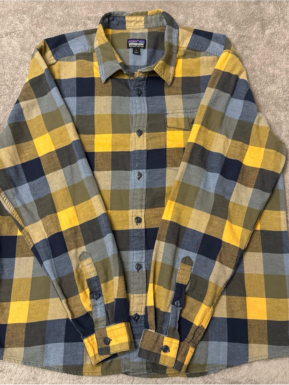 Patagonia Shirt Men’s Large Lightweight Fjord Flannel Plaid Outdoor Casual
